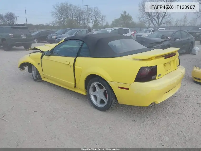 2001 Ford Mustang Gt VIN: 1FAFP45X61F123907 Lot: 42067359