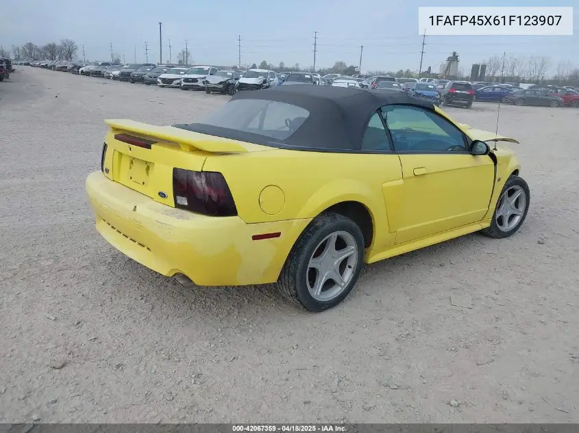 2001 Ford Mustang Gt VIN: 1FAFP45X61F123907 Lot: 42067359
