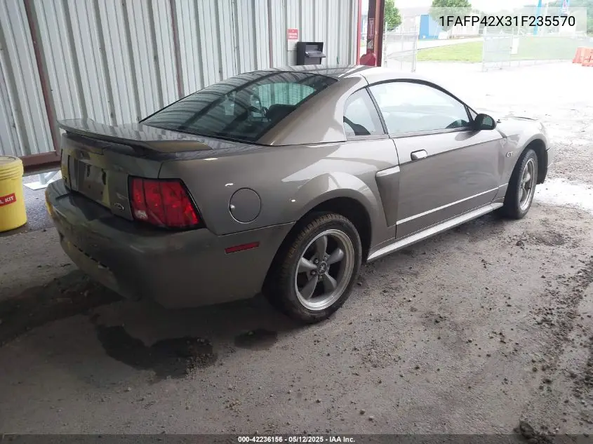 2001 Ford Mustang Gt VIN: 1FAFP42X31F235570 Lot: 42236156