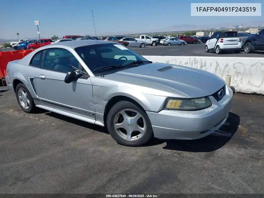 2001 Ford Mustang VIN: 1FAFP40491F243519 Lot: 42627849
