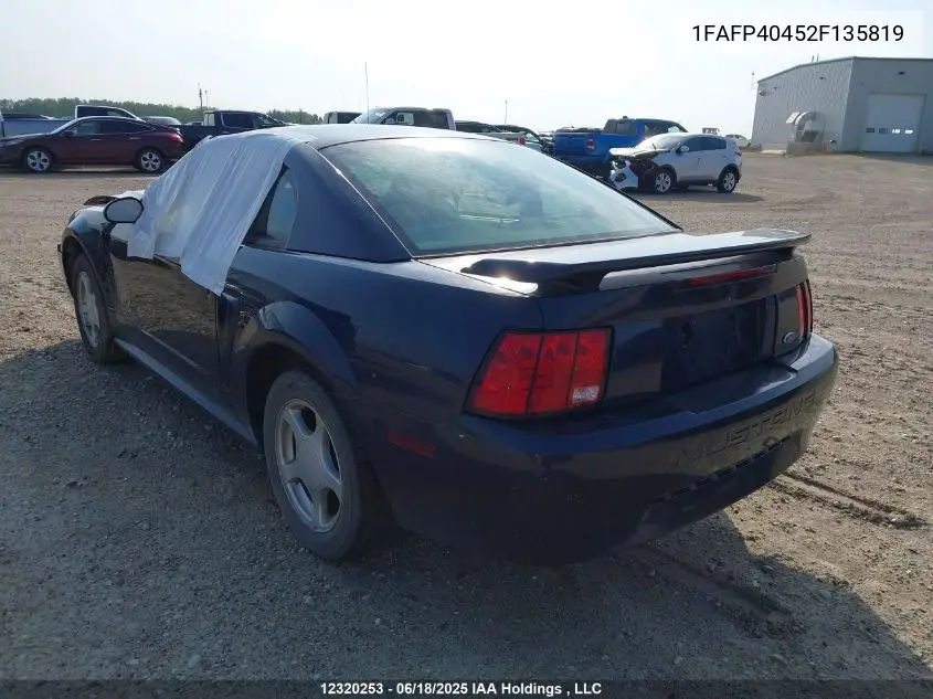 2002 Ford Mustang VIN: 1FAFP40452F135819 Lot: 12320253