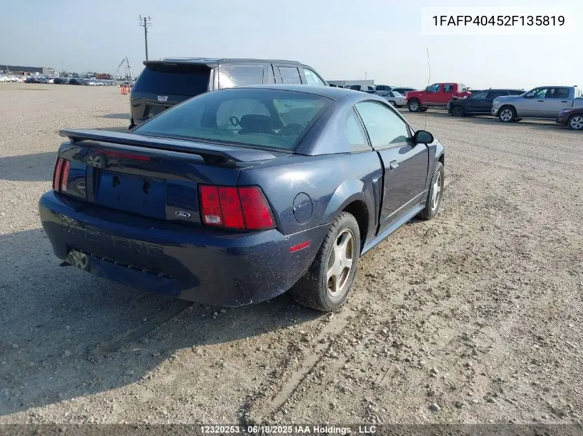 2002 Ford Mustang VIN: 1FAFP40452F135819 Lot: 12320253