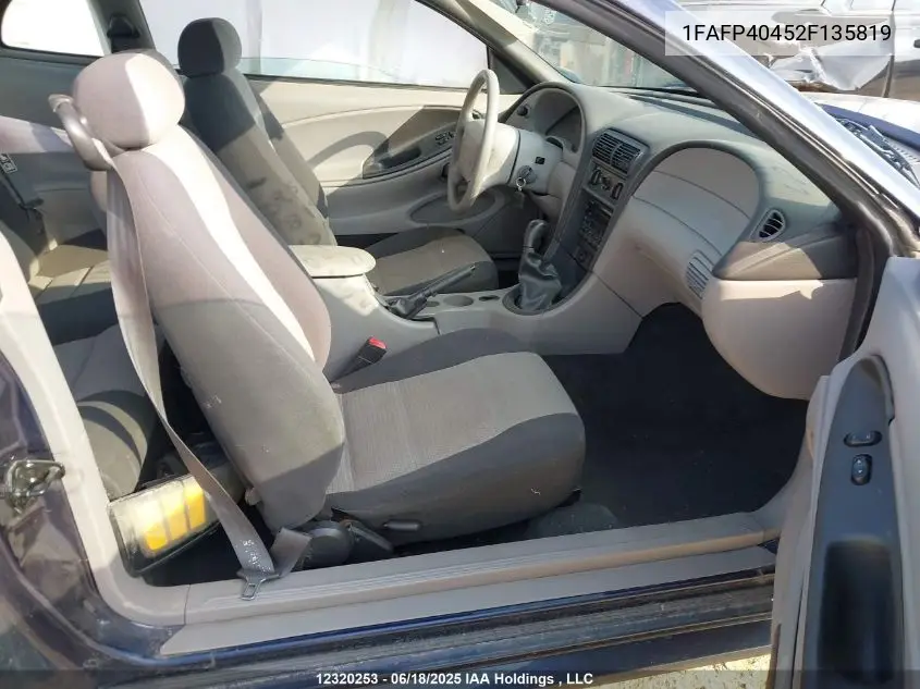 2002 Ford Mustang VIN: 1FAFP40452F135819 Lot: 12320253