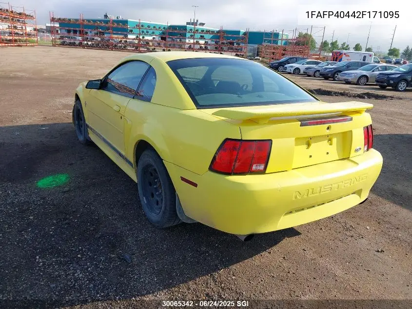 2002 Ford Mustang VIN: 1FAFP40442F171095 Lot: 30065342