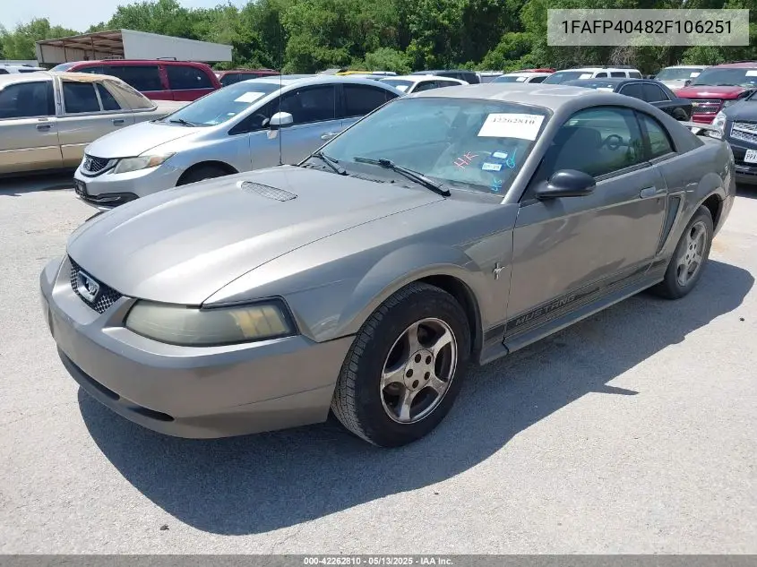 2002 Ford Mustang VIN: 1FAFP40482F106251 Lot: 42262810