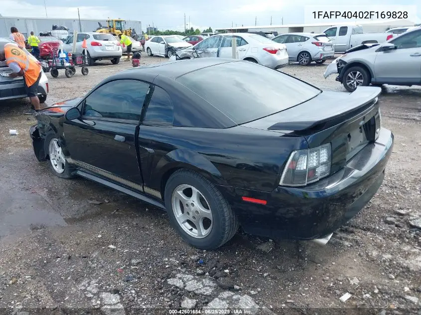 2002 Ford Mustang VIN: 1FAFP40402F169828 Lot: 42601654
