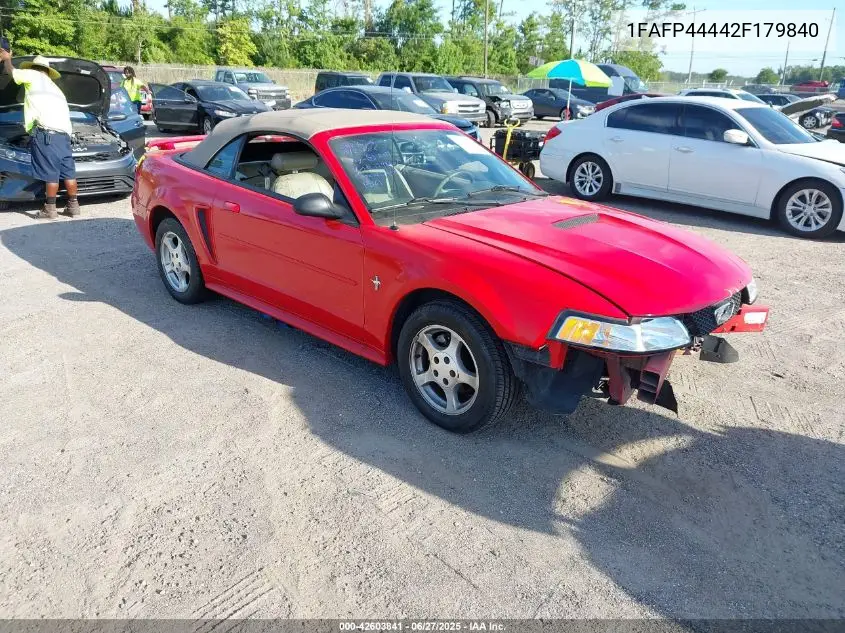2002 Ford Mustang VIN: 1FAFP44442F179840 Lot: 42603841