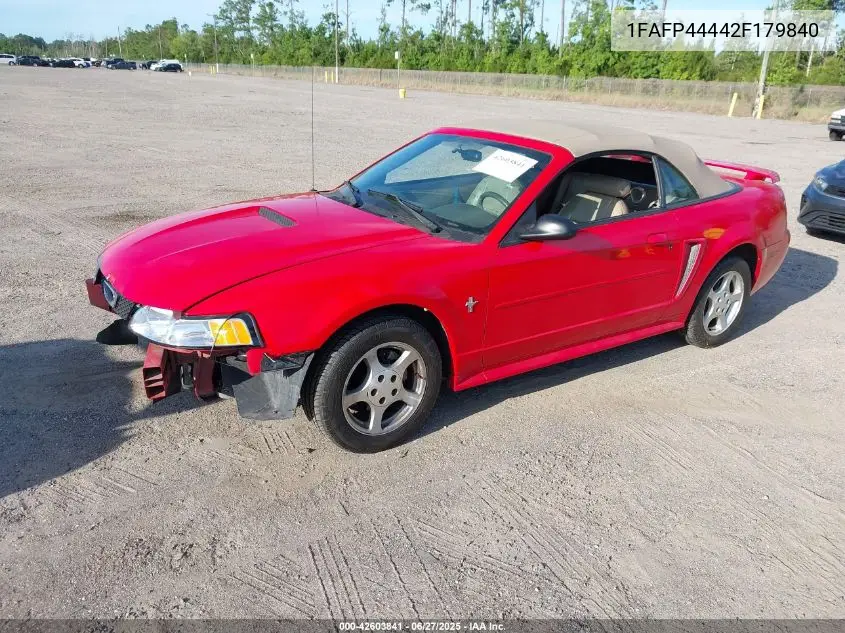 2002 Ford Mustang VIN: 1FAFP44442F179840 Lot: 42603841