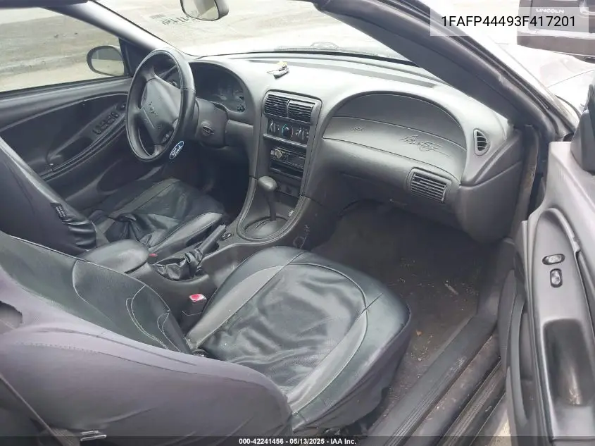 2003 Ford Mustang VIN: 1FAFP44493F417201 Lot: 42241456