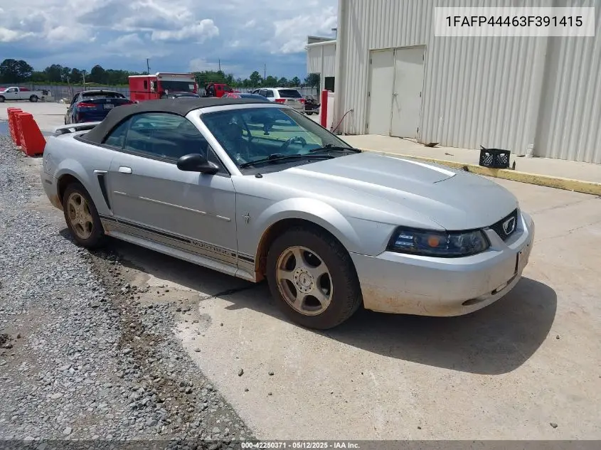 2003 Ford Mustang VIN: 1FAFP44463F391415 Lot: 42250371
