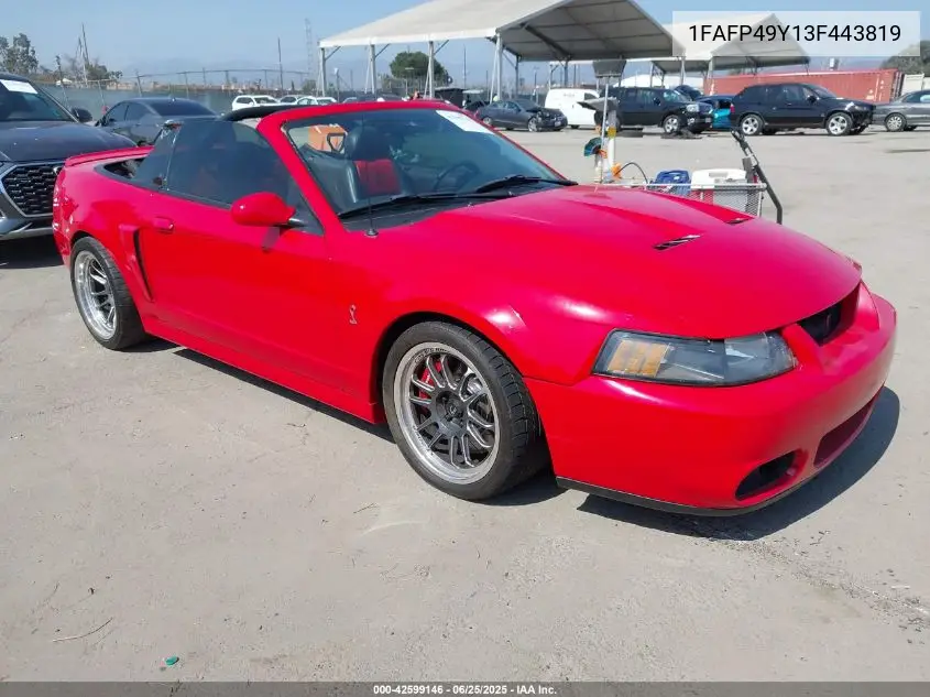 2003 Ford Mustang 10Th Anniversary Package/Cobra VIN: 1FAFP49Y13F443819 Lot: 42599146