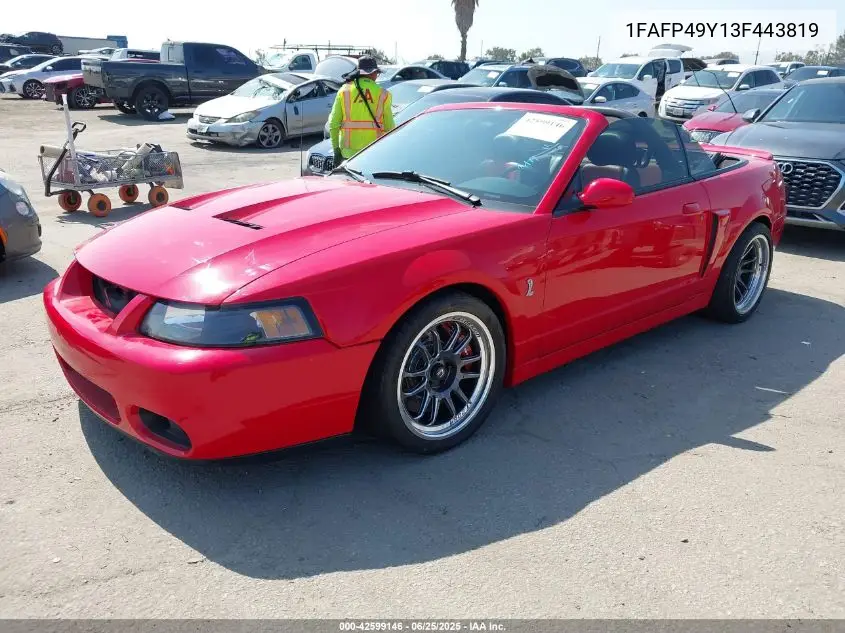 2003 Ford Mustang 10Th Anniversary Package/Cobra VIN: 1FAFP49Y13F443819 Lot: 42599146