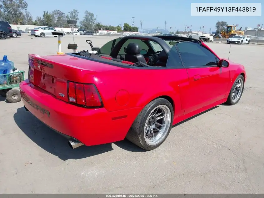 2003 Ford Mustang 10Th Anniversary Package/Cobra VIN: 1FAFP49Y13F443819 Lot: 42599146