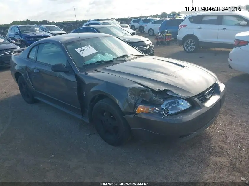 2003 Ford Mustang VIN: 1FAFP40463F341216 Lot: 42601357