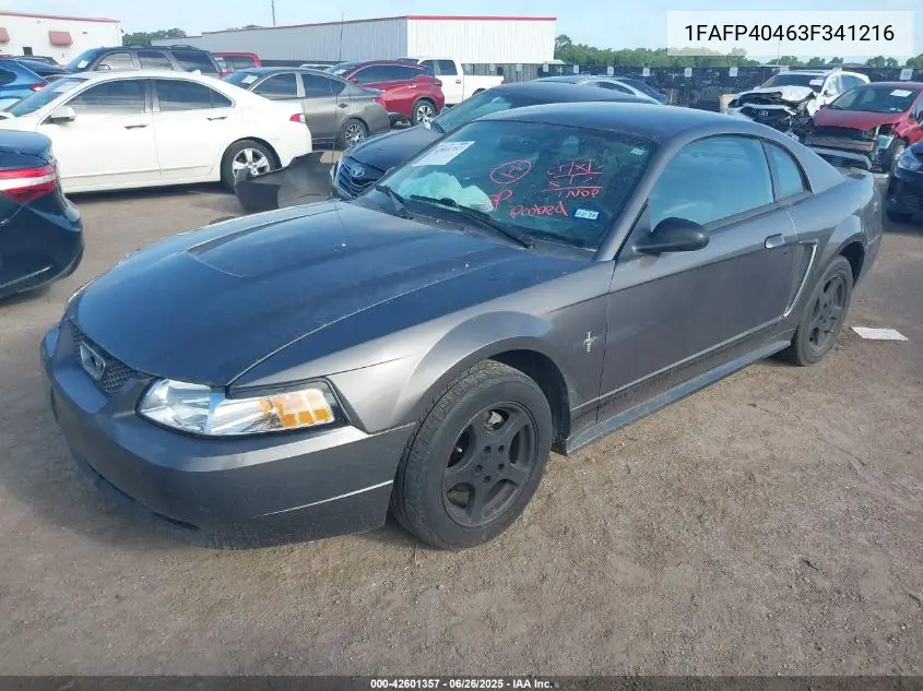 2003 Ford Mustang VIN: 1FAFP40463F341216 Lot: 42601357