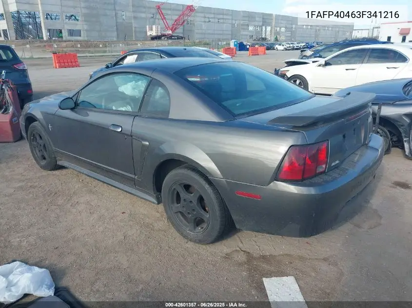 2003 Ford Mustang VIN: 1FAFP40463F341216 Lot: 42601357
