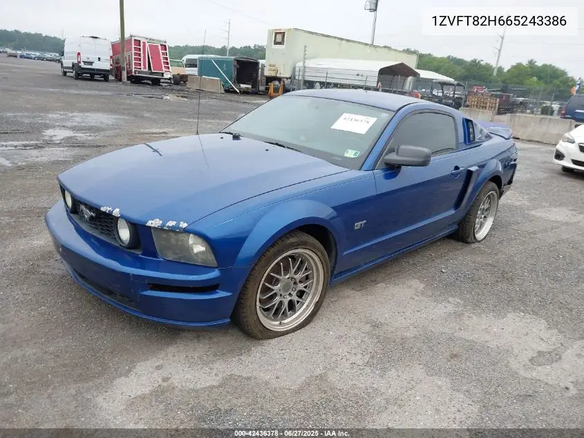 2006 Ford Mustang Gt VIN: 1ZVFT82H665243386 Lot: 42436378