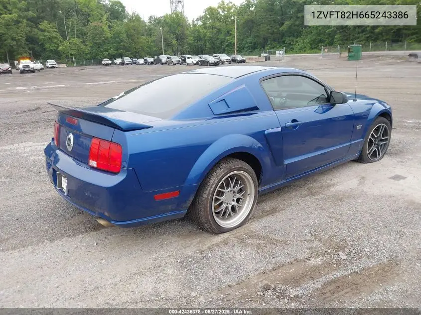 2006 Ford Mustang Gt VIN: 1ZVFT82H665243386 Lot: 42436378