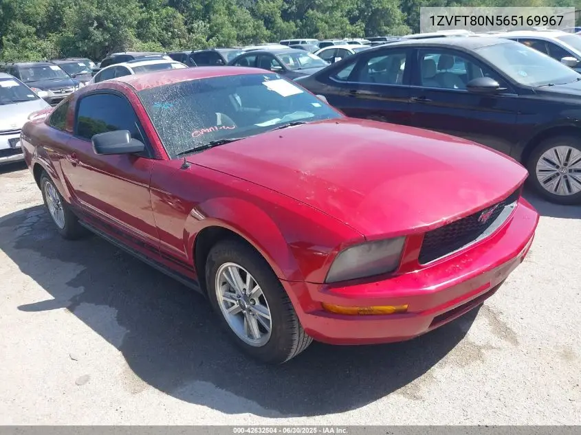 2006 Ford Mustang V6 VIN: 1ZVFT80N565169967 Lot: 42632504