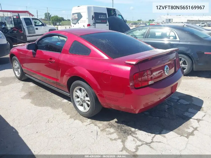 2006 Ford Mustang V6 VIN: 1ZVFT80N565169967 Lot: 42632504