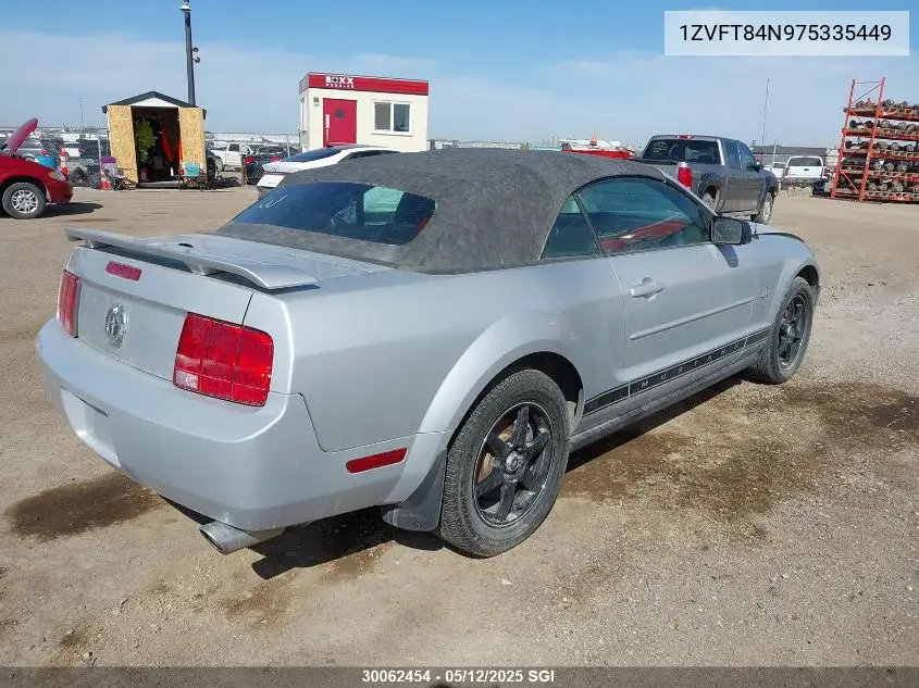 2007 Ford Mustang VIN: 1ZVFT84N975335449 Lot: 30062454