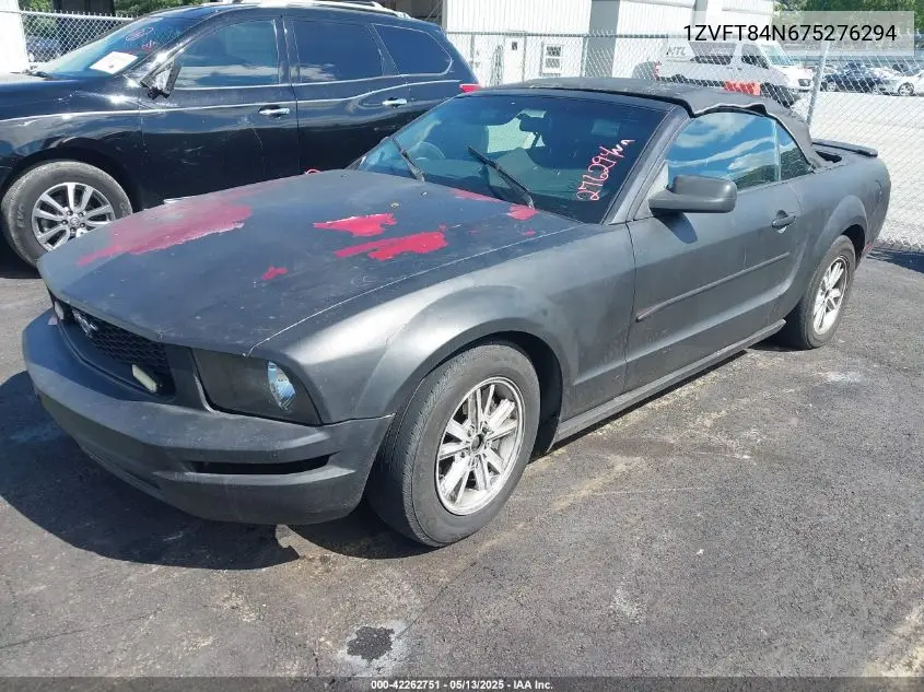 2007 Ford Mustang V6 Deluxe/V6 Premium VIN: 1ZVFT84N675276294 Lot: 42262751