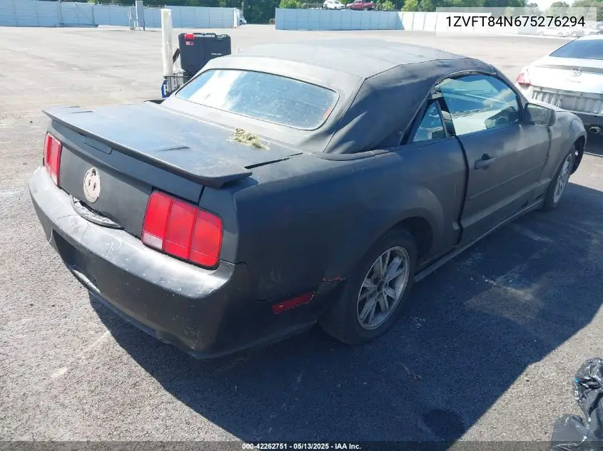 2007 Ford Mustang V6 Deluxe/V6 Premium VIN: 1ZVFT84N675276294 Lot: 42262751