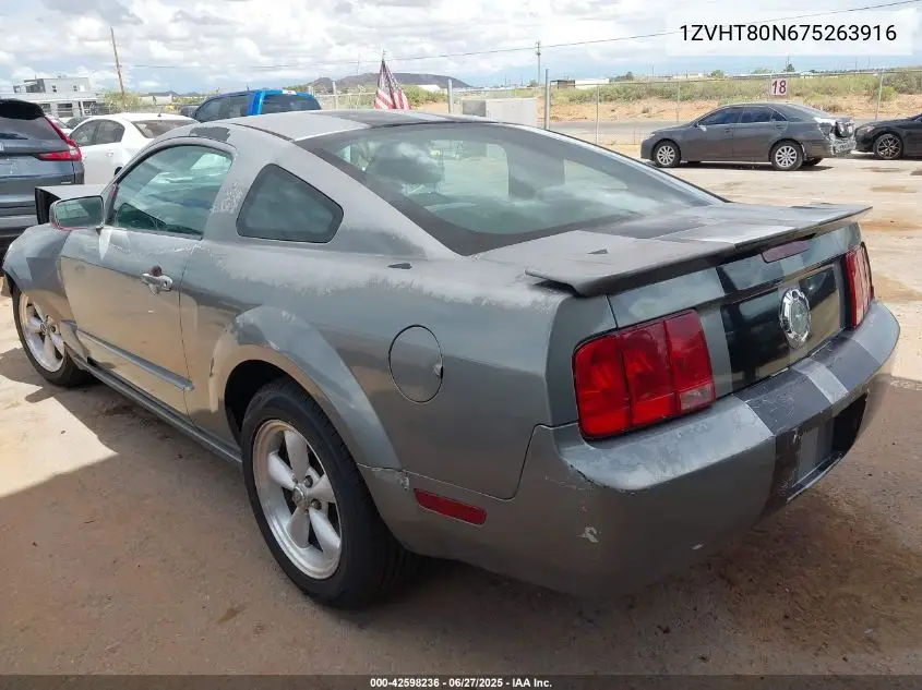 2007 Ford Mustang VIN: 1ZVHT80N675263916 Lot: 42598236