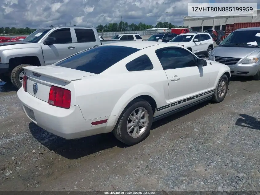2008 Ford Mustang V6 Deluxe/V6 Premium VIN: 1ZVHT80N885199959 Lot: 42248199