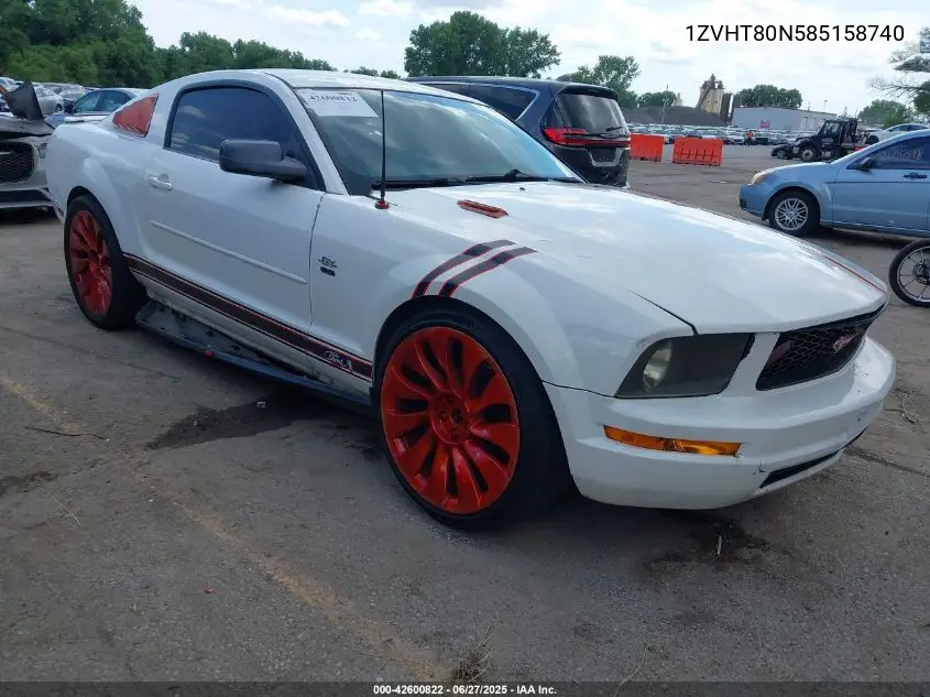 2008 Ford Mustang V6 Deluxe/V6 Premium VIN: 1ZVHT80N585158740 Lot: 42600822