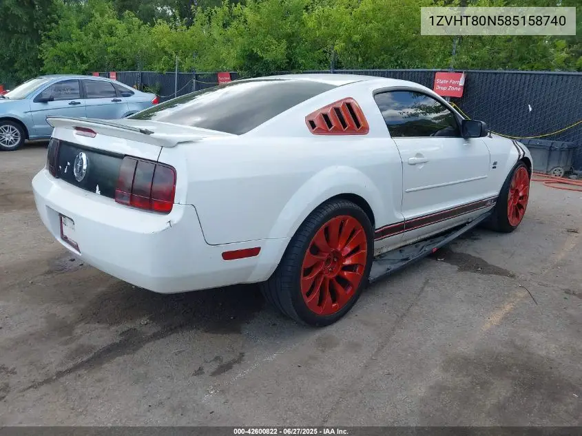 2008 Ford Mustang V6 Deluxe/V6 Premium VIN: 1ZVHT80N585158740 Lot: 42600822
