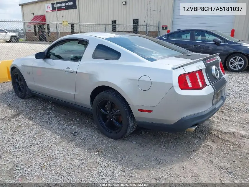2010 Ford Mustang Gt/Gt Premium VIN: 1ZVBP8CH7A5181037 Lot: 42597063