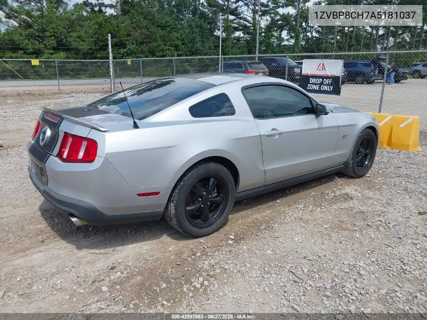 2010 Ford Mustang Gt/Gt Premium VIN: 1ZVBP8CH7A5181037 Lot: 42597063