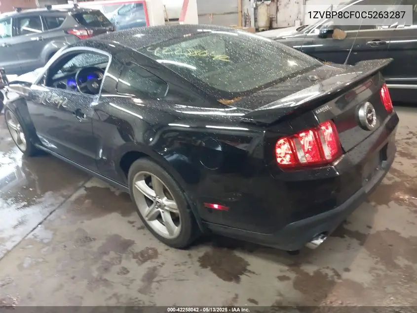 2012 Ford Mustang Gt Premium VIN: 1ZVBP8CF0C5263287 Lot: 42258042