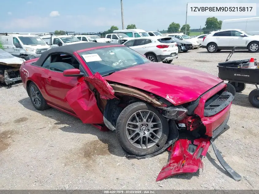 2013 Ford Mustang V6 Premium VIN: 1ZVBP8EM9D5215817 Lot: 42817079
