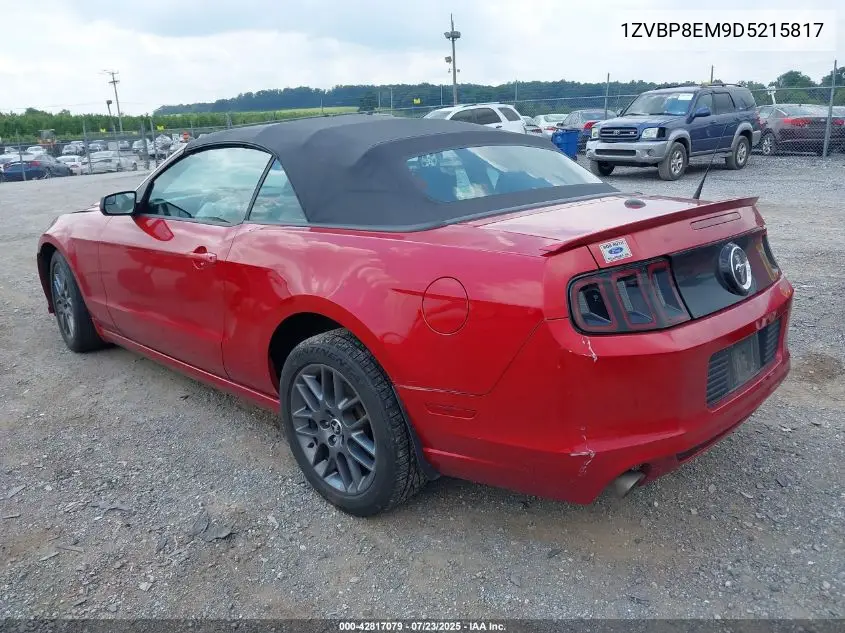2013 Ford Mustang V6 Premium VIN: 1ZVBP8EM9D5215817 Lot: 42817079
