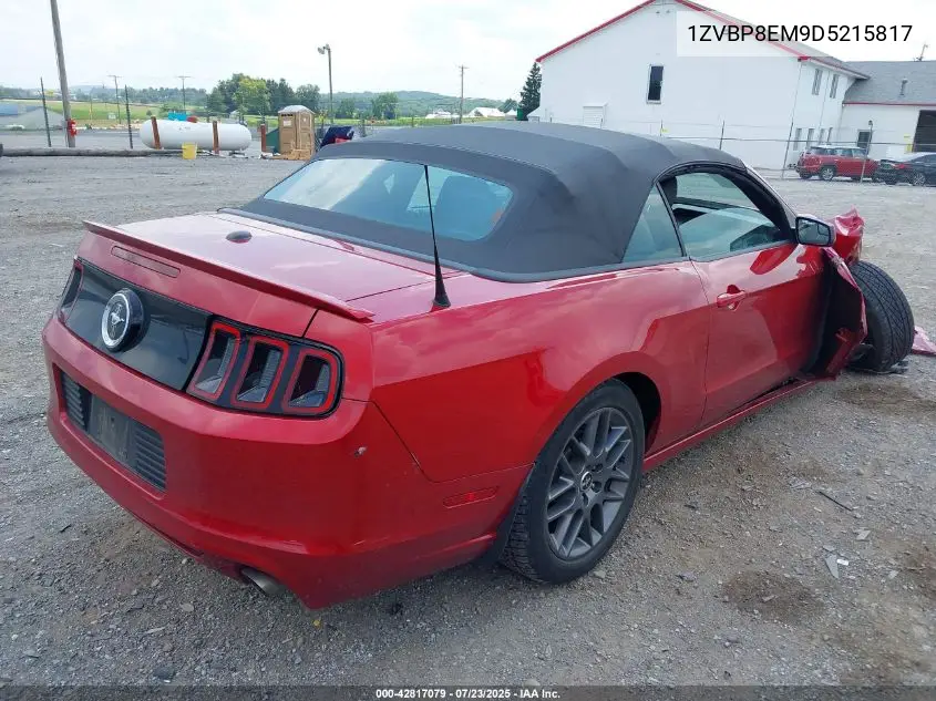 2013 Ford Mustang V6 Premium VIN: 1ZVBP8EM9D5215817 Lot: 42817079