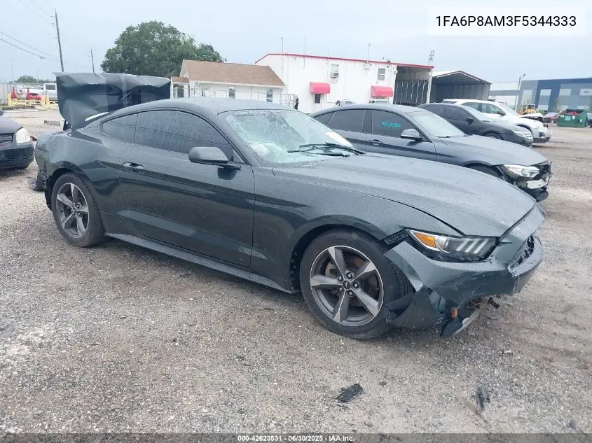 2015 Ford Mustang V6 VIN: 1FA6P8AM3F5344333 Lot: 42623531