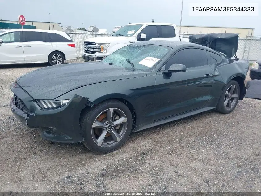 2015 Ford Mustang V6 VIN: 1FA6P8AM3F5344333 Lot: 42623531