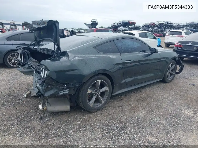 2015 Ford Mustang V6 VIN: 1FA6P8AM3F5344333 Lot: 42623531