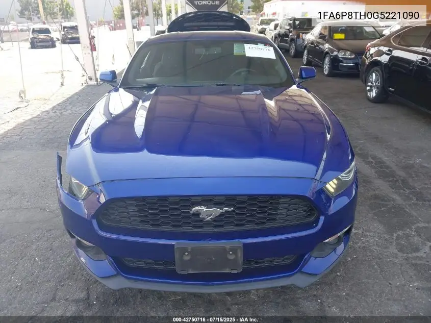 2016 Ford Mustang Ecoboost VIN: 1FA6P8TH0G5221090 Lot: 42750716