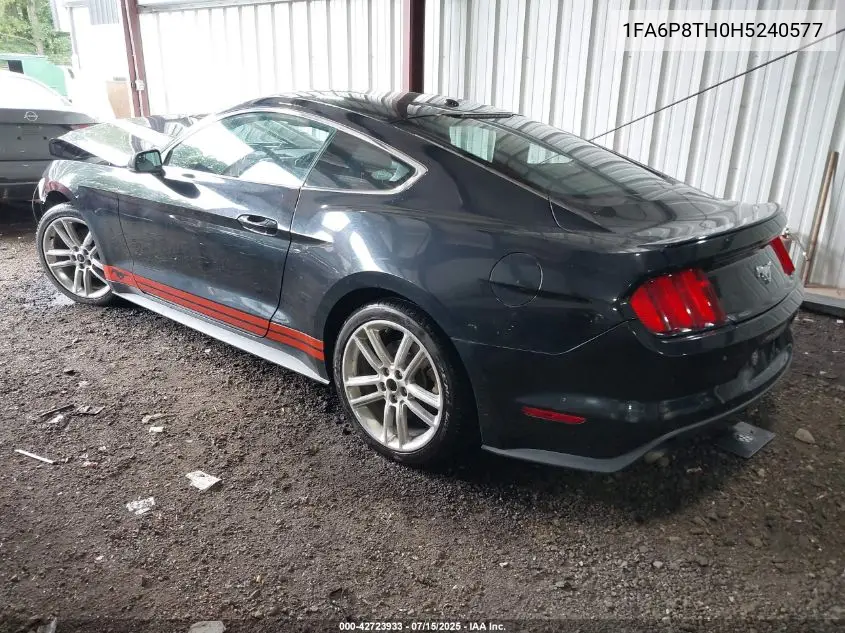 2017 Ford Mustang Ecoboost VIN: 1FA6P8TH0H5240577 Lot: 42723933
