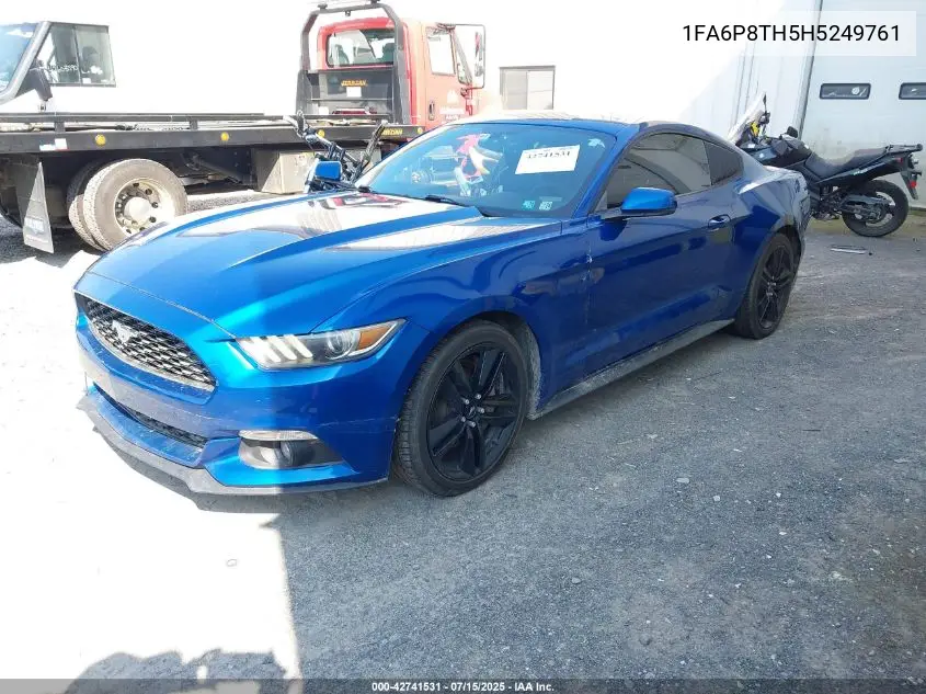 2017 Ford Mustang Ecoboost VIN: 1FA6P8TH5H5249761 Lot: 42741531