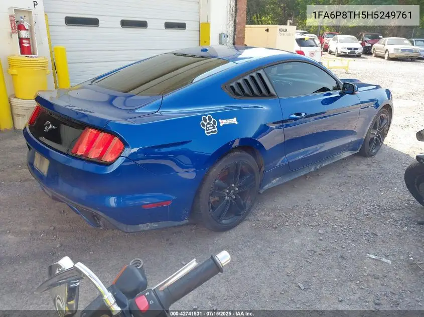 2017 Ford Mustang Ecoboost VIN: 1FA6P8TH5H5249761 Lot: 42741531