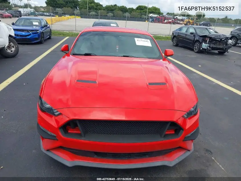 2019 Ford Mustang Ecoboost VIN: 1FA6P8TH9K5152537 Lot: 42753649