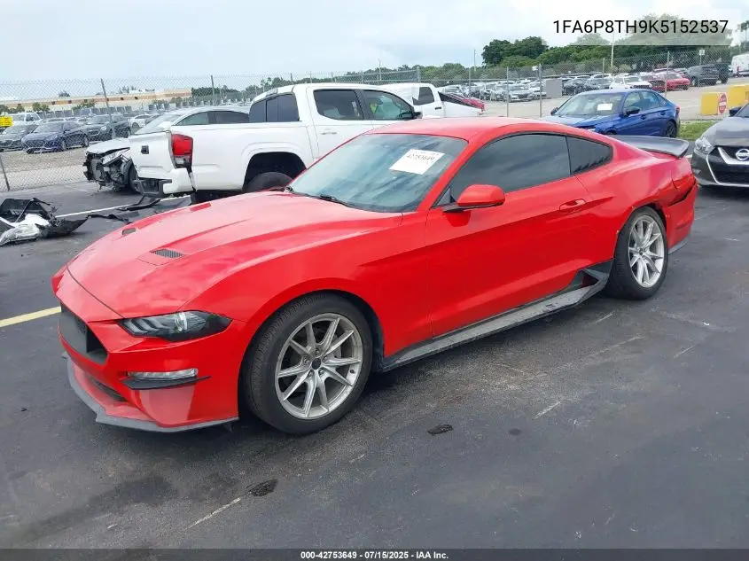 2019 Ford Mustang Ecoboost VIN: 1FA6P8TH9K5152537 Lot: 42753649