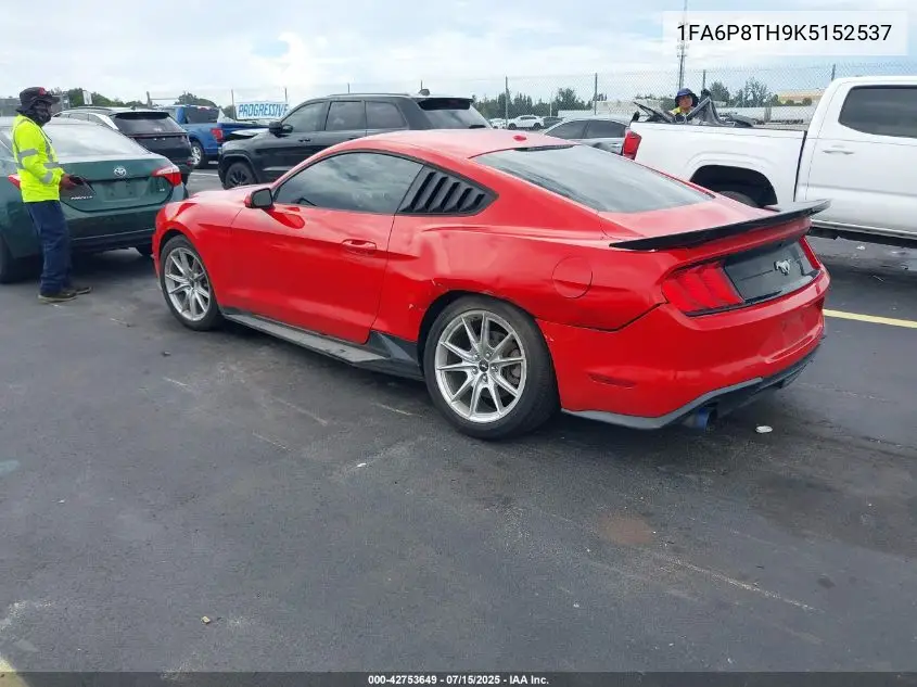 2019 Ford Mustang Ecoboost VIN: 1FA6P8TH9K5152537 Lot: 42753649