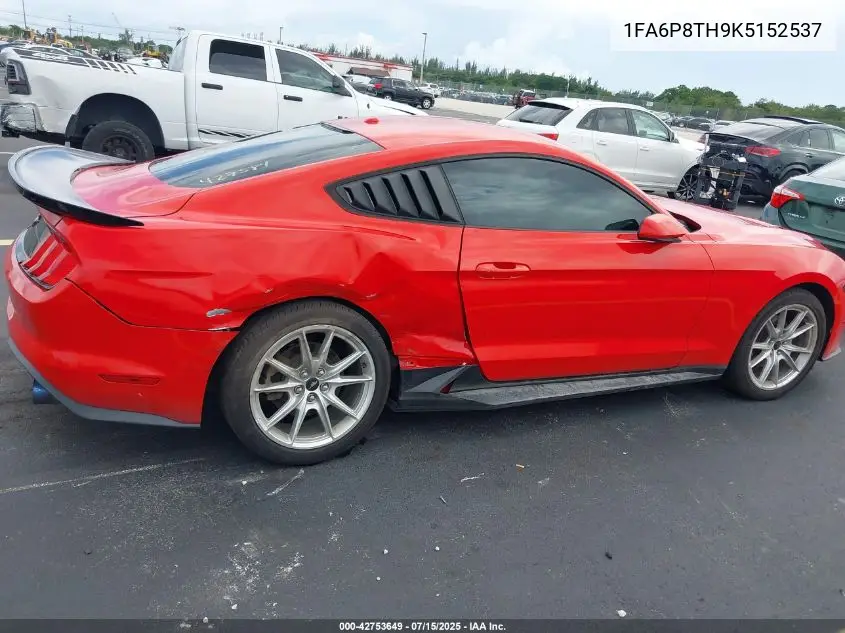 2019 Ford Mustang Ecoboost VIN: 1FA6P8TH9K5152537 Lot: 42753649