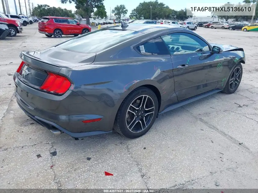 2020 Ford Mustang Ecoboost Premium Fastback VIN: 1FA6P8THXL5136610 Lot: 42577431