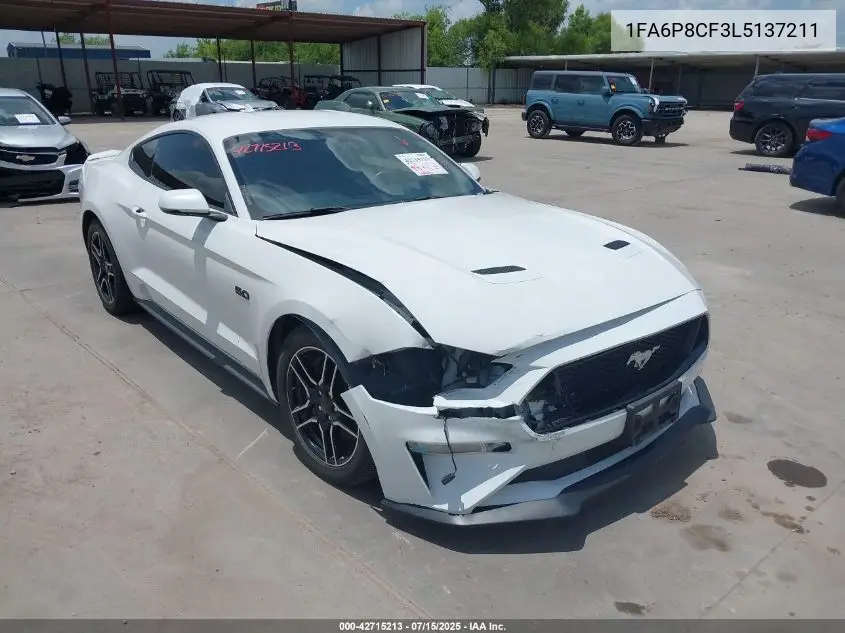 2020 Ford Mustang Gt Premium Fastback VIN: 1FA6P8CF3L5137211 Lot: 42715213